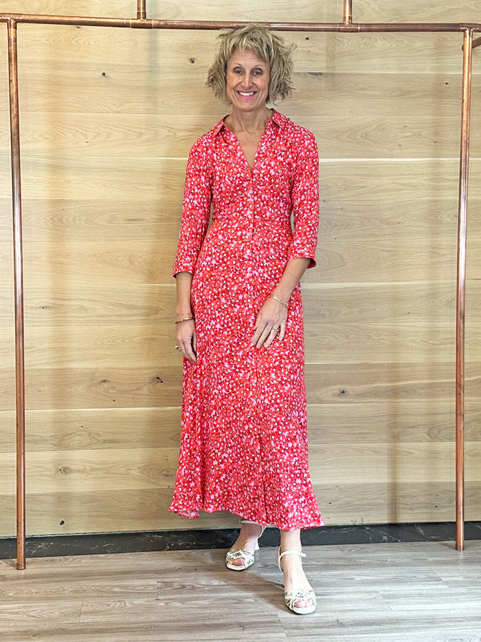 YAS Yassavanna Long Shirt Dress Cyclamen Polly Print