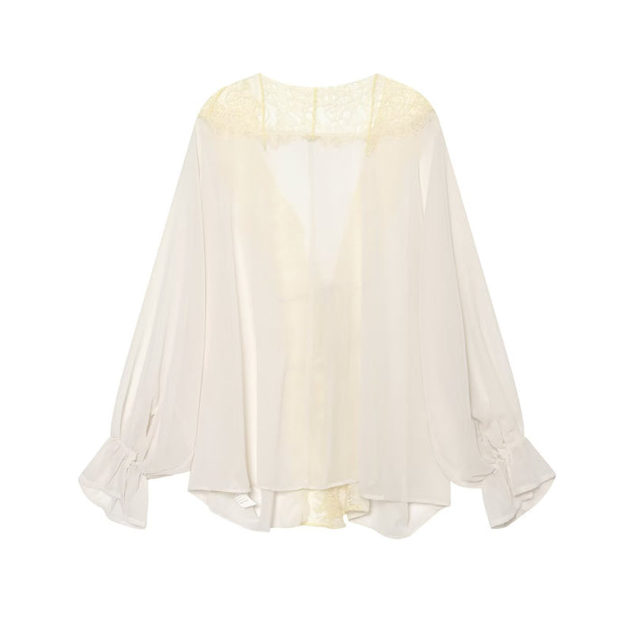 Yelena Lace Tie Up Top - Off White