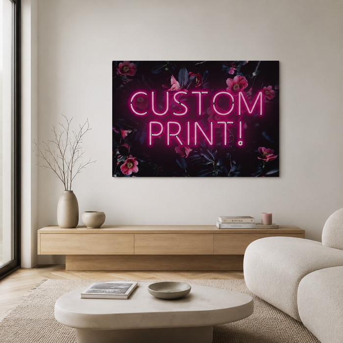 Your Words in Neon — Landscape Custom Print
