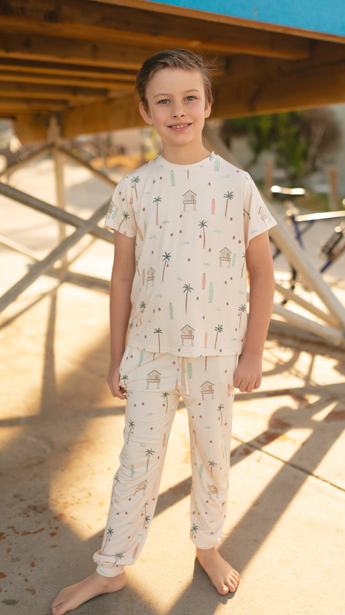 Youth Jogger Set In Beach Collage