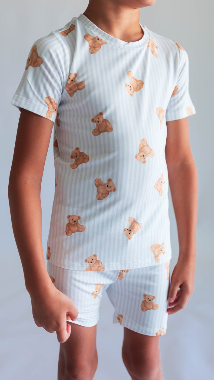 Youth Pajama short sleeve and shorts in Teddy