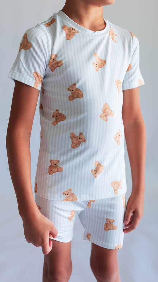 Youth Pajama short sleeve and shorts in Teddy