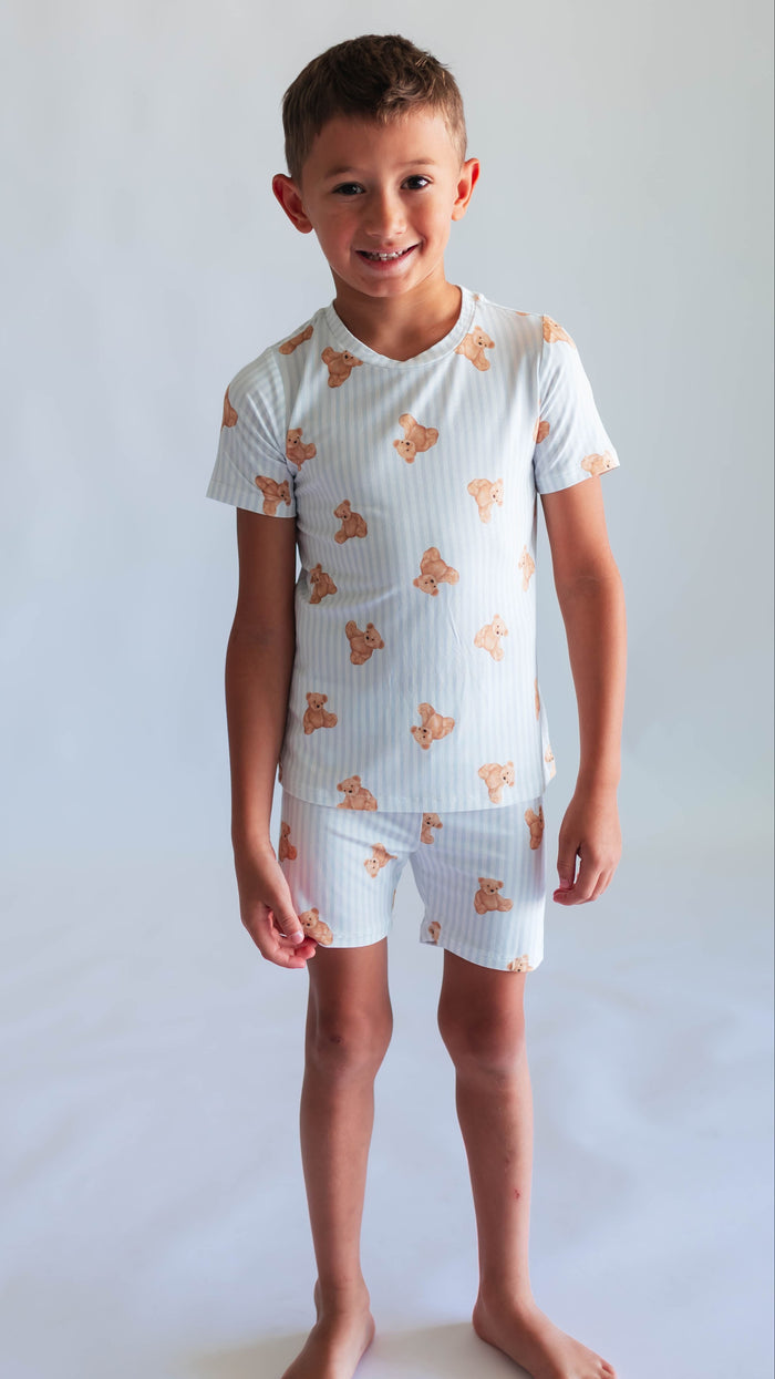 Youth Pajama short sleeve and shorts in Teddy