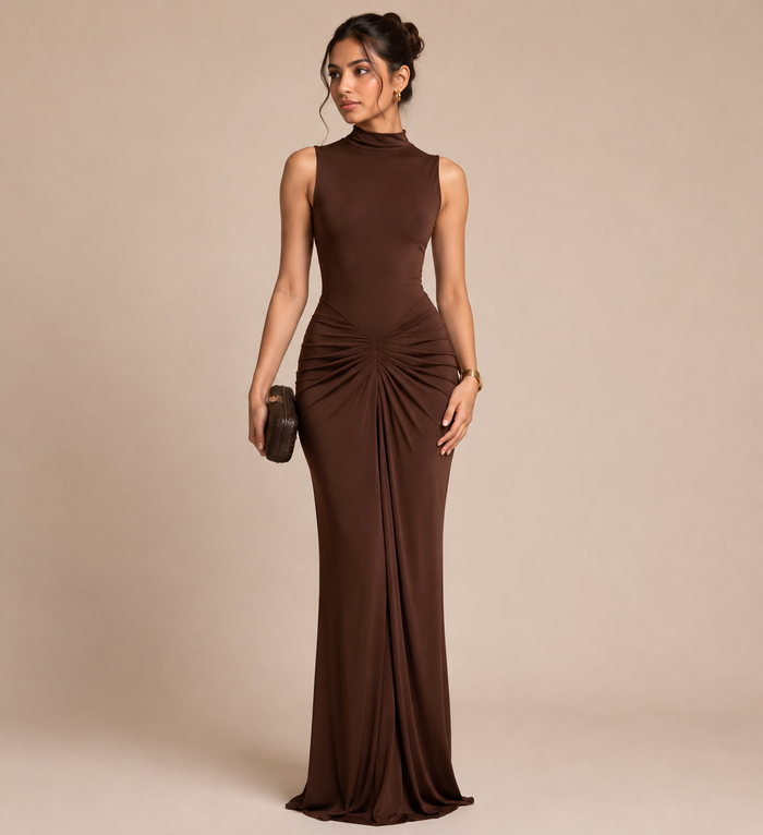 Zinnia Maxi Dress - Brown