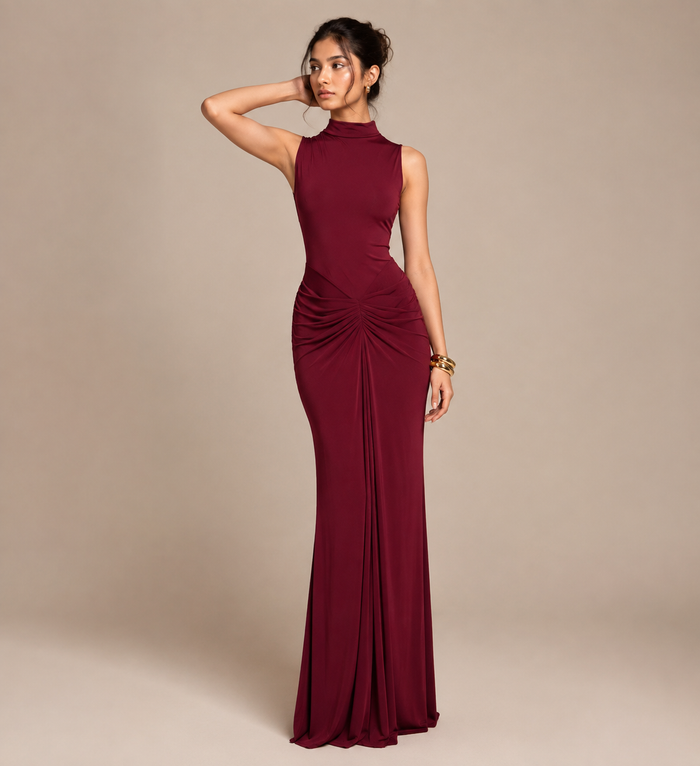 Zinnia Maxi Dress - Maroon