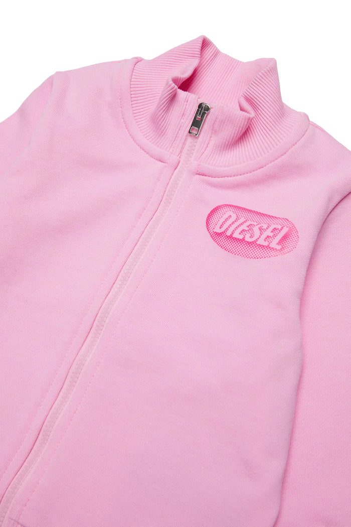 Zip-up sweatshirt with logo print
