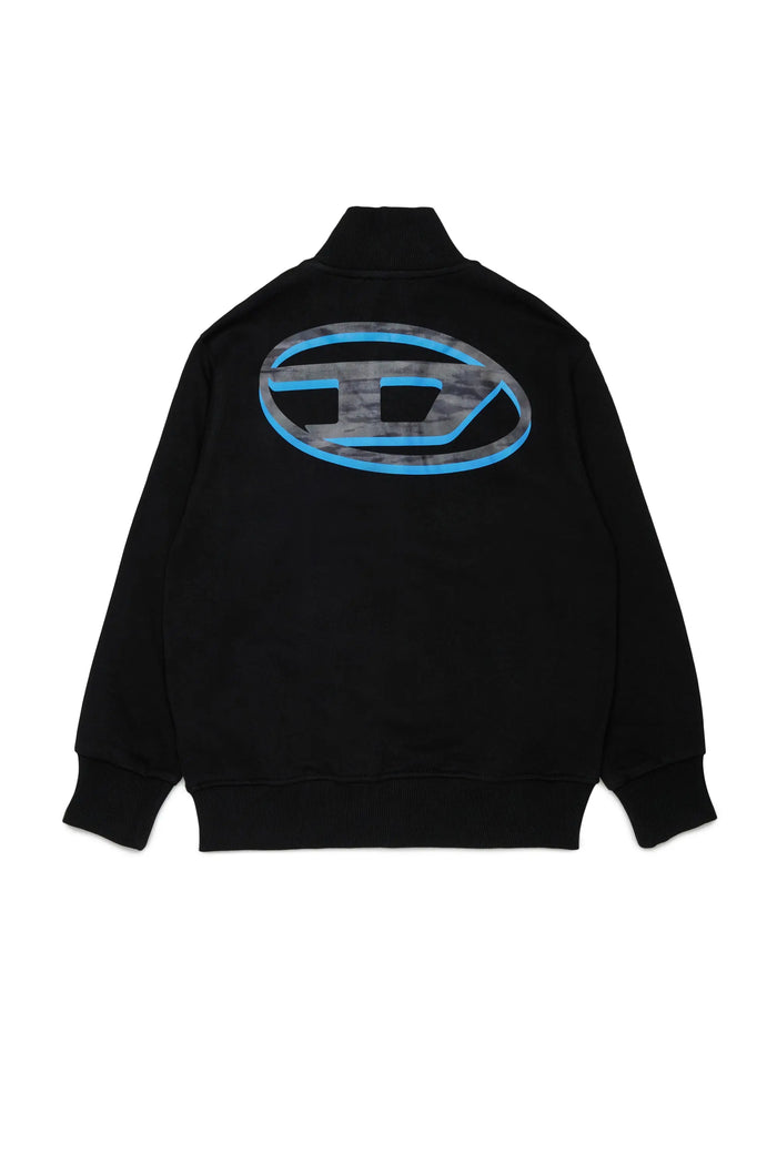 Zip-up sweatshirt with two-tone Oval D print